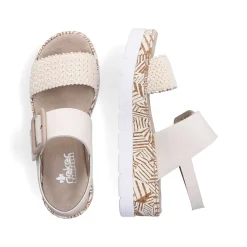 Rieker Women'S Wedge Sandals Light Beige