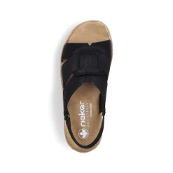 Rieker Women'S Wedge Sandals Jet Black