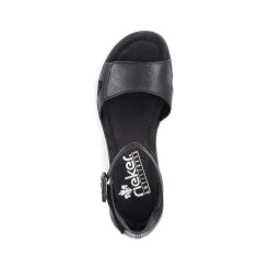 Rieker Women'S Wedge Sandals Glossy Black