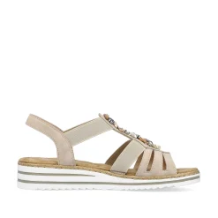 Rieker Women'S Wedge Sandals Cream Beige