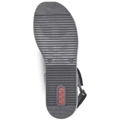 Rieker Women'S Wedge Sandals Jet Black