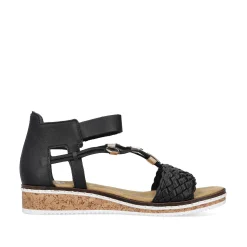 Rieker Women'S Wedge Sandals Night Black