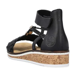 Rieker Women'S Wedge Sandals Night Black