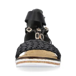 Rieker Women'S Wedge Sandals Night Black