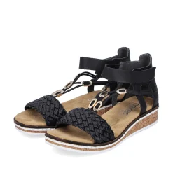 Rieker Women'S Wedge Sandals Night Black