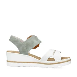Rieker Women'S Wedge Sandals Mint Green-Lily White