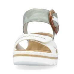 Rieker Women'S Wedge Sandals Mint Green-Lily White