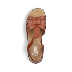 Rieker Women'S Wedge Sandals Chestnut Brown