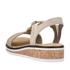 Rieker Women'S Wedge Sandals Beige