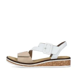 Rieker Women'S Wedge Sandals Edelweis Champagne Beige