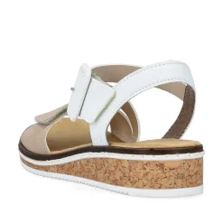 Rieker Women'S Wedge Sandals Edelweis Champagne Beige