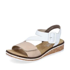 Rieker Women'S Wedge Sandals Edelweis Champagne Beige