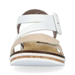 Rieker Women'S Wedge Sandals Edelweis Champagne Beige