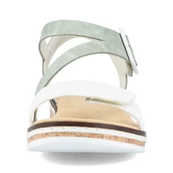 Rieker Women'S Wedge Sandals Mint Green-Pearl White