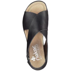 Rieker Women'S Wedge Sandals Jet Black