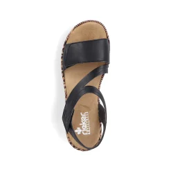 Rieker Women'S Wedge Sandals Night Black