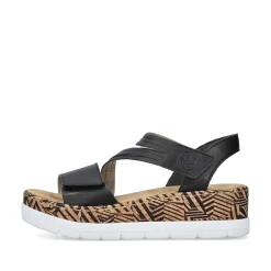 Rieker Women'S Wedge Sandals Night Black