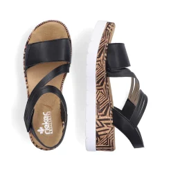 Rieker Women'S Wedge Sandals Night Black