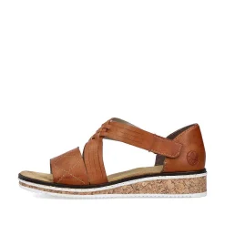 Rieker Women'S Wedge Sandals Copper