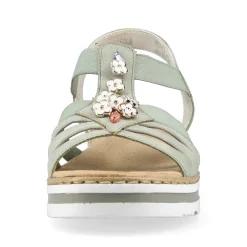 Rieker Women'S Wedge Sandals Mint Green