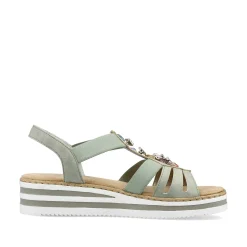 Rieker Women'S Wedge Sandals Mint Green