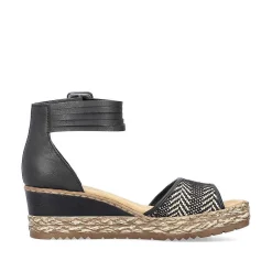 Rieker Women'S Wedge Sandals Night Black