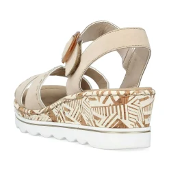 Rieker Women'S Wedge Sandals Champagne