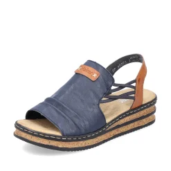 Rieker Women'S Wedge Sandals Pacific Blue