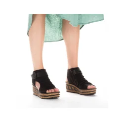 Rieker Women'S Wedge Sandals Night Black