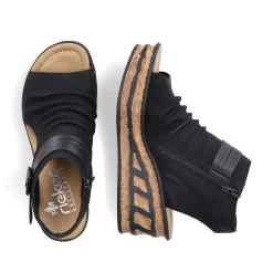 Rieker Women'S Wedge Sandals Night Black