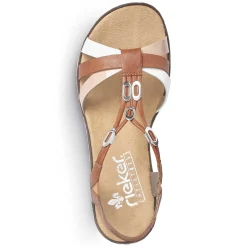 Rieker Women'S Wedge Sandals Chestnut Brown