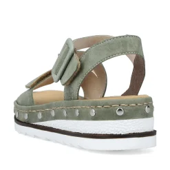 Rieker Women'S Wedge Sandals Green Gray