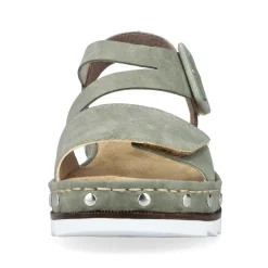 Rieker Women'S Wedge Sandals Green Gray