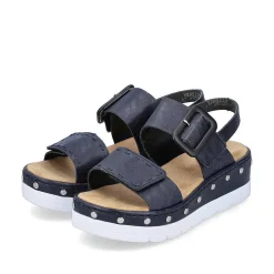 Rieker Women'S Wedge Sandals Navy Blue