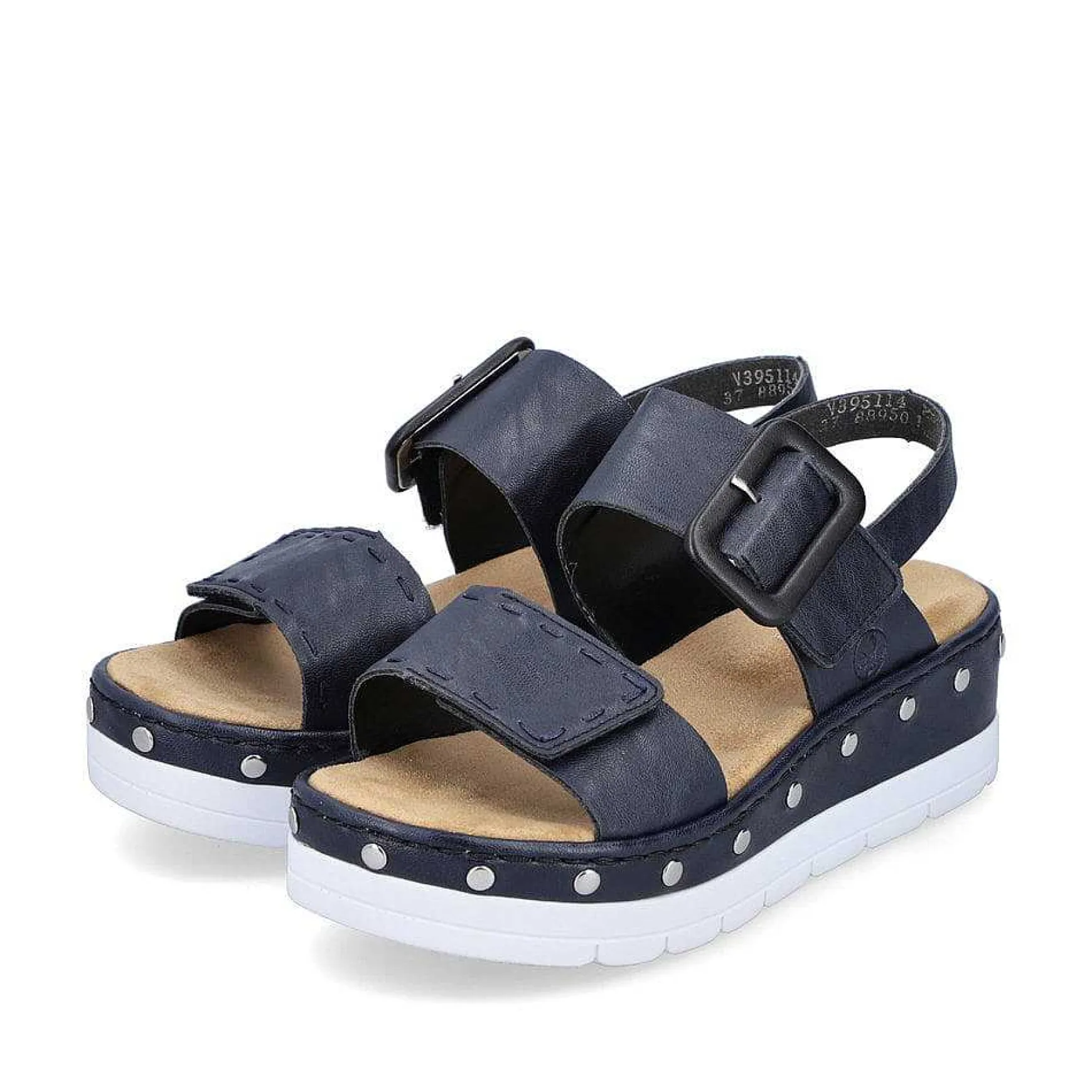 Rieker Women'S Wedge Sandals Navy Blue