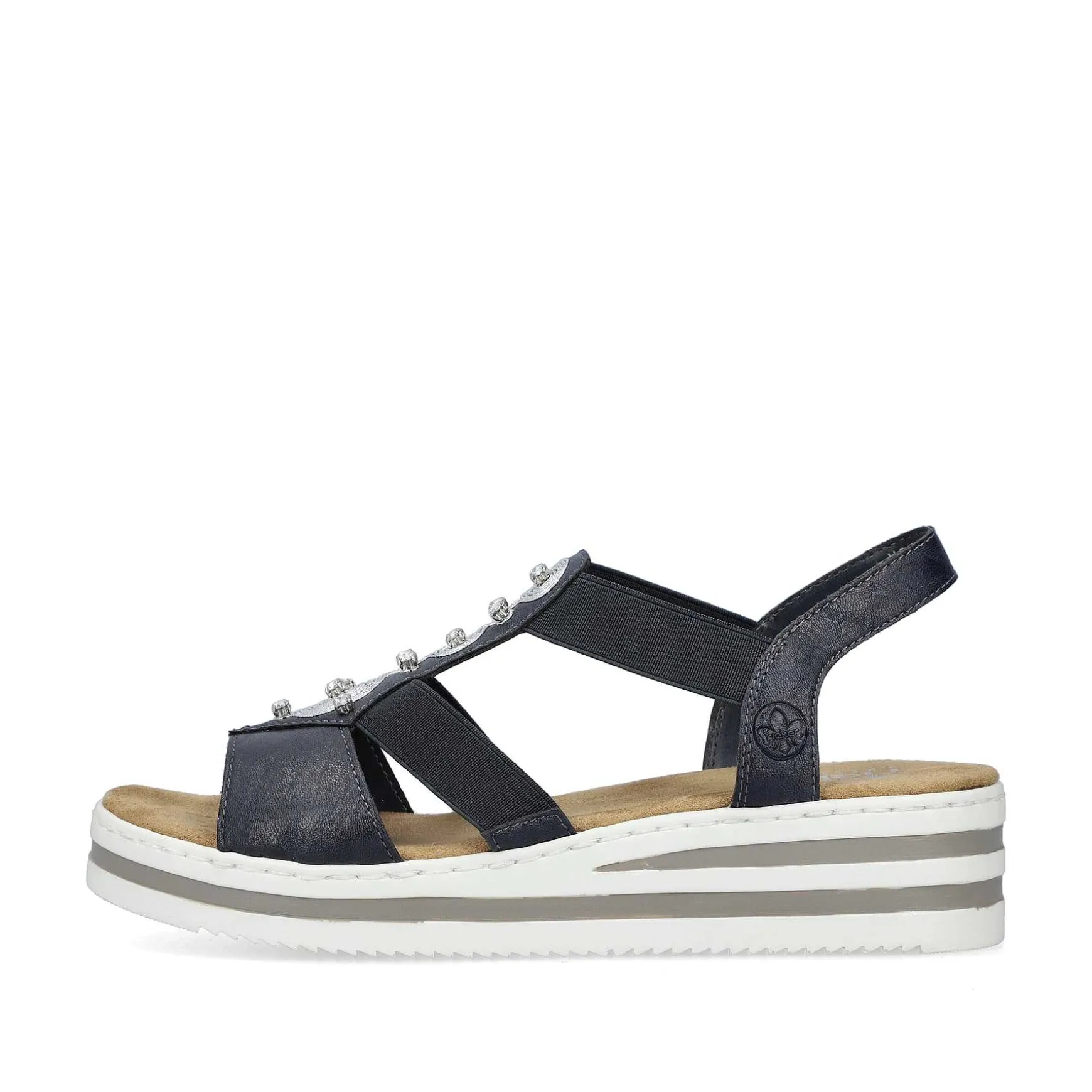 Rieker Women'S Wedge Sandals Navy Blue