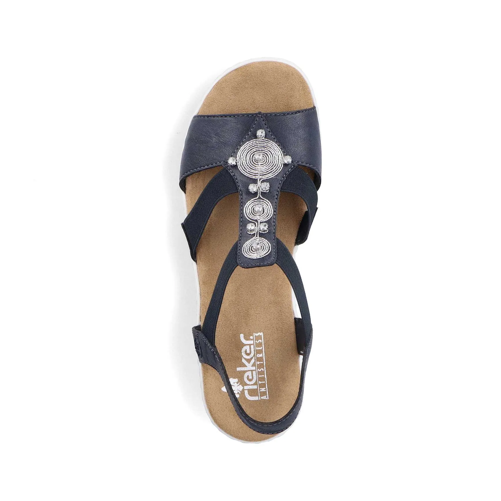 Rieker Women'S Wedge Sandals Navy Blue