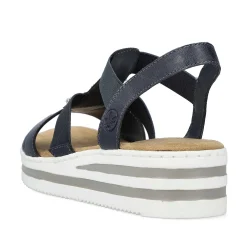 Rieker Women'S Wedge Sandals Navy Blue