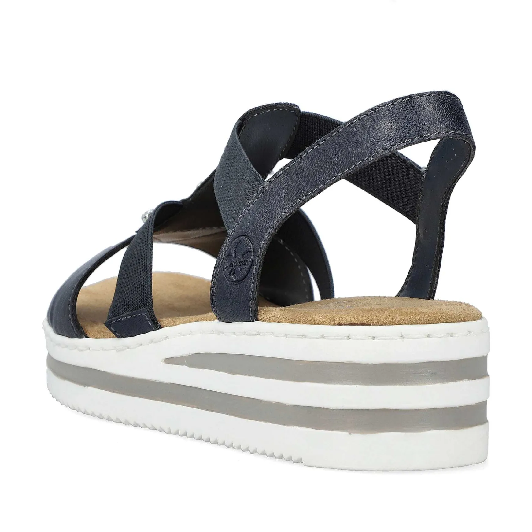 Rieker Women'S Wedge Sandals Navy Blue