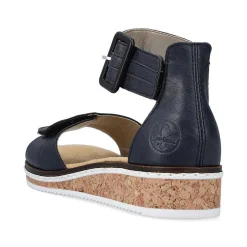 Rieker Women'S Wedge Sandals Navy Blue