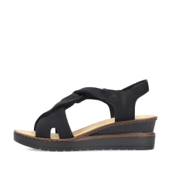 Rieker Women'S Wedge Sandals Jet Black