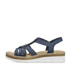 Rieker Women'S Wedge Sandals Pacific Blue