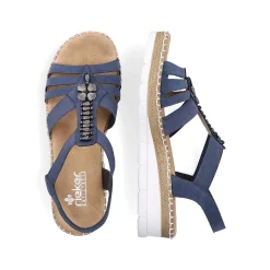 Rieker Women'S Wedge Sandals Pacific Blue