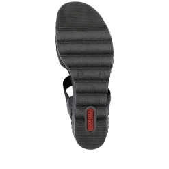Rieker Women'S Wedge Sandals Jet Black