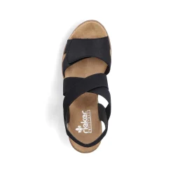 Rieker Women'S Wedge Sandals Jet Black