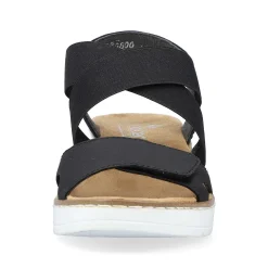Rieker Women'S Wedge Sandals Jet Black