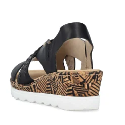 Rieker Women'S Wedge Sandals Night Black