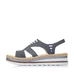 Rieker Women'S Wedge Sandals Pacific Blue