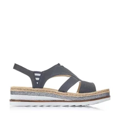 Rieker Women'S Wedge Sandals Pacific Blue