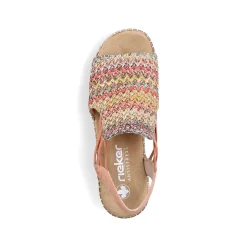 Rieker Women'S Wedge Sandals In Multi-Salmon Colors